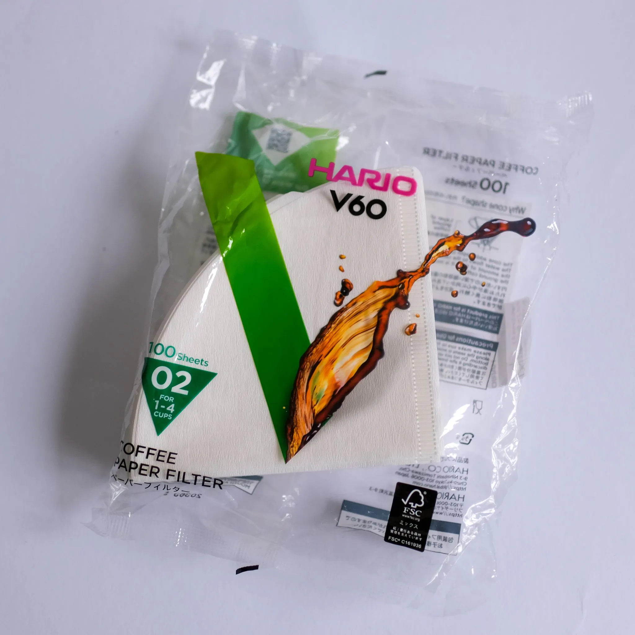 Paper Filter V60 02 - White 100 Sheets