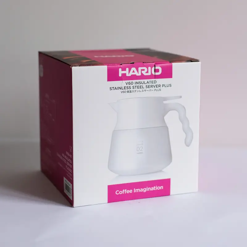 Hario V60 Insulated Stainless Steel Server Plus 600ml Weiß