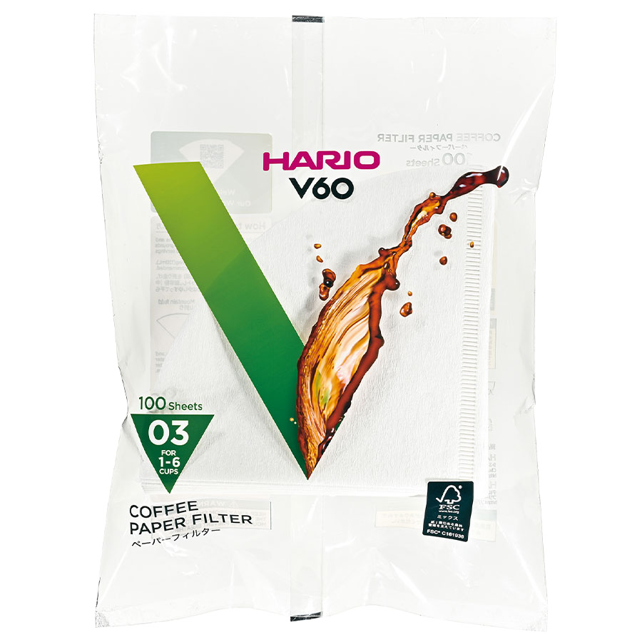 Hario Papierfilter V60 03 - Weiß 100 Stück | Warawul Coffee