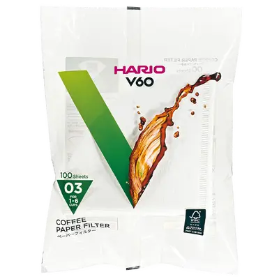 Hario Papierfilter V60 03 - Weiß 100 Stück | Warawul Coffee