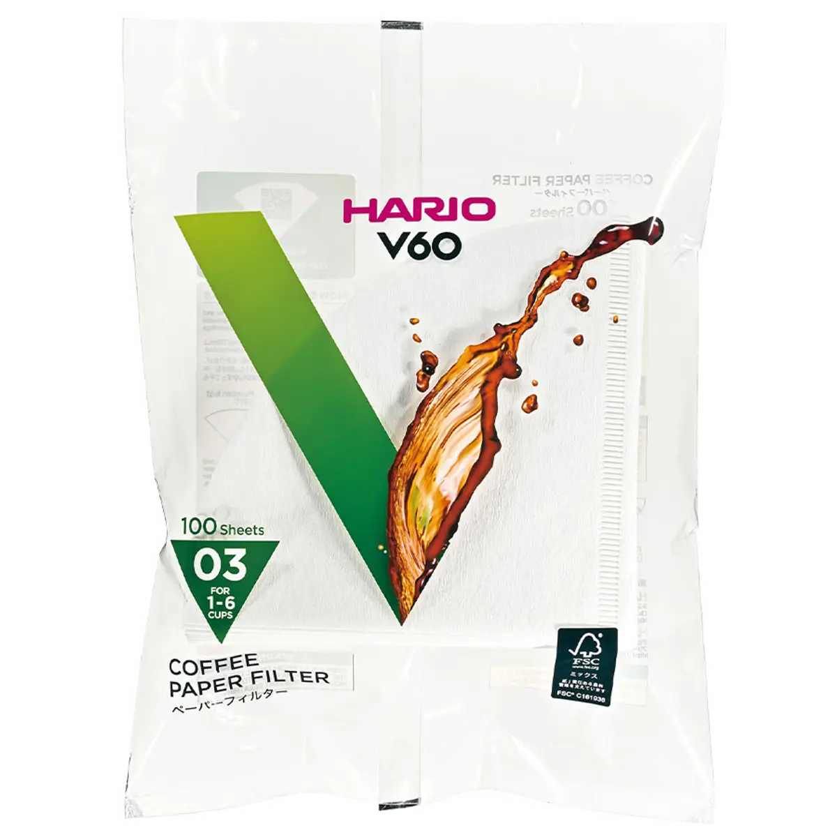 Hario Papierfilter V60 03 - Weiß 100 Stück