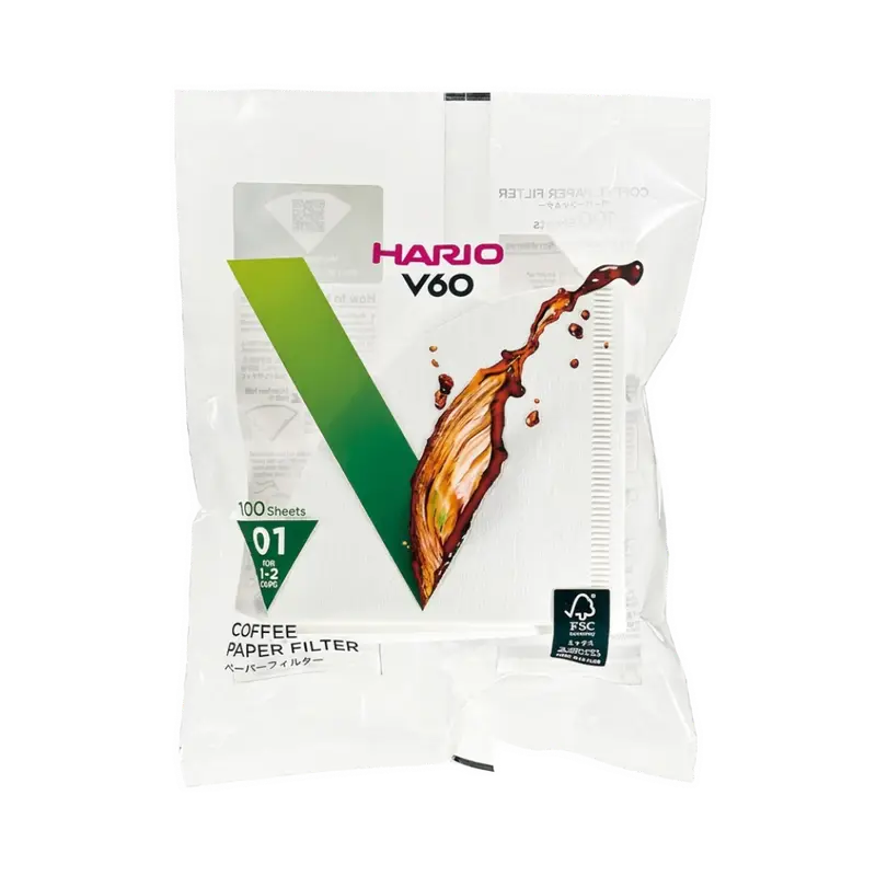 Hario Papierfilter V60 01 - Weiß 100 Sheets